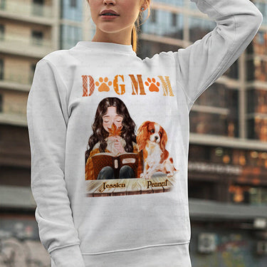 Personalized Dog Gift Idea - Dog Mom And Book, Gift For Dog Lover - Standard Crew Neck Sweatshirt
